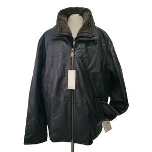 PORCHE Design NWT Black leather Bomber Jacket Driver's Selection Men's L